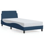vidaXL Cadre de lit avec tête de lit Bleu 80x200 cm Tissu