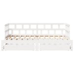 vidaXL Lit de jour avec gigogne et tiroirs sans matelas blanc 90x190cm