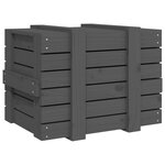 vidaXL Boîte de rangement Gris 58x40 5x42 cm Bois massif de pin