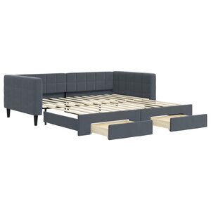 vidaXL Lit de jour avec gigogne et tiroirs sans matelas 100x200 cm