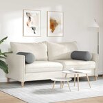 vidaXL Coussins d'accent 2 Pièces Gris foncé Ø 25 x 70 cm tissu