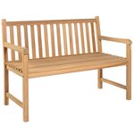 vidaXL Banc de jardin avec coussin noir 120 cm Bois de teck massif