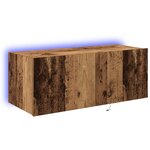 Meuble TV vidaXL avec lumières LED en vieux bois 80x35x31 cm