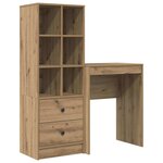 vidaXL Bureau avec rangement 2 Pièces chêne artisanal 45 5 x 34 x 127 cm