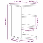 vidaXL Meuble d'appoint Noir 35 x 35 x 55 cm Bois d'ingénierie
