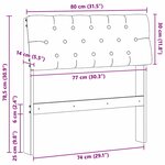 vidaXL Tête de lit capitonnée Noir 80 cm Pin massif