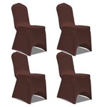 vidaXL Housse de chaise extensible 4 Pièces marron