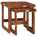 vidaXL Tables d'appoint Multicolore bois de récupération massif