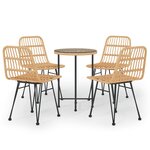 vidaXL Ensemble à manger de jardin 5Pièces Résine tressée