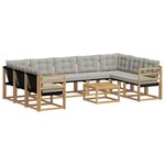 vidaXL Ensemble de canapés d'extérieur 10 pc Blanc et gris clair