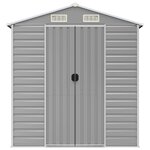 vidaXL Abri de jardin gris clair 191x980x198 cm acier galvanisé