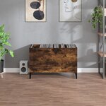 vidaXL Armoire à disques chêne fumé 74 5x38x48 cm bois d'ingénierie