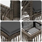vidaXL Ensemble de canapé de jardin 10 Pièces Gris polyrotin