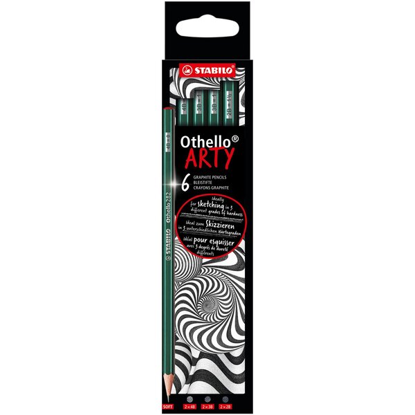 étui de 6 crayons graphite Othello mines tendres (2x 4B  2x 3B  2x 2B) x 6 STABILO