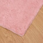 vidaXL Tapis en Fourrure Synthétique de Lapin Rose 200 x 200 cm