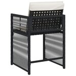 vidaXL Chaises de jardin lot de 4 avec coussins noir résine tressée