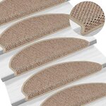 vidaXL Tapis d'escalier autocollants 30 Pièces 65x21x4 cm sable