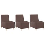 vidaXL Unité de Sofa Modulaire Sans Accoudoirs 3 Pièces Marron