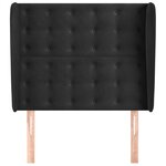 vidaXL Tête de lit avec oreilles Noir 93x23x118/128 cm Velours