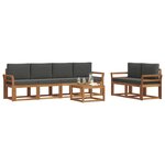 vidaXL Ensemble de canapés d'extérieur 7 pc Naturel et Anthracite