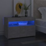 vidaXL Tables de chevet avec lumières LED 2 Pièces gris béton 60x35x40 cm