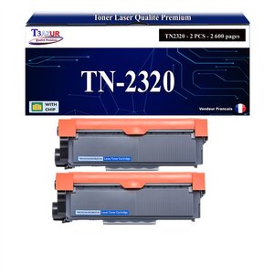 2 Toners compatibles avec Brother TN2320 pour Brother MFC-L2700DN  L2700DW  L2720DW  L2740DW - 2 600 pages - T3AZUR