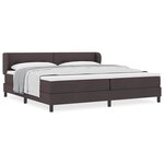 vidaXL Lit boxspring avec matelas Marron foncé 200 x 200 cm tissu