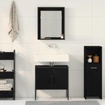 vidaXL Ensemble de mobilier de salle de bain avec stockage 2 Pièces Noir
