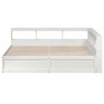vidaXL Lit bibliothèque sans matelas blanc 200x200 cm bois pin massif