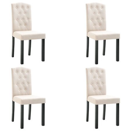 Vidaxl chaises de salle à manger 4 pièces crème tissu