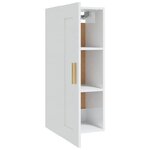 vidaXL Armoire murale Blanc brillant 35x34x90 cm Bois d'ingénierie