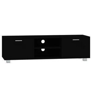 vidaXL Meuble TV Noir 140x40 5x35 cm Bois d'ingénierie