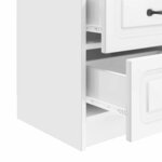 vidaXL Cabinet de chevet 2 Pièces Blanc brillant 43 x 34 5 x 44 5 cm