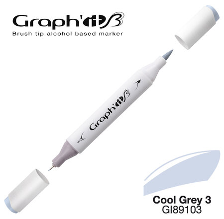 Marqueur manga à l'alcool Graph'it Brush 9103 Cool Grey 3