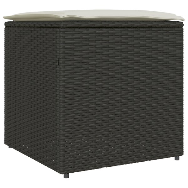 vidaXL Coffre de rangement Noir 50x50x50 cm en Poly Rattan