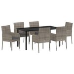 vidaXL Ensemble de salle à manger pour jardin 7 Pièces Gris Poly rotin