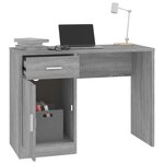 vidaXL Bureau avec tiroir et armoire Sonoma gris 100x40x73 cm