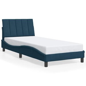 vidaXL Cadre de lit sans matelas Hanko bleu 90x200 cm velours