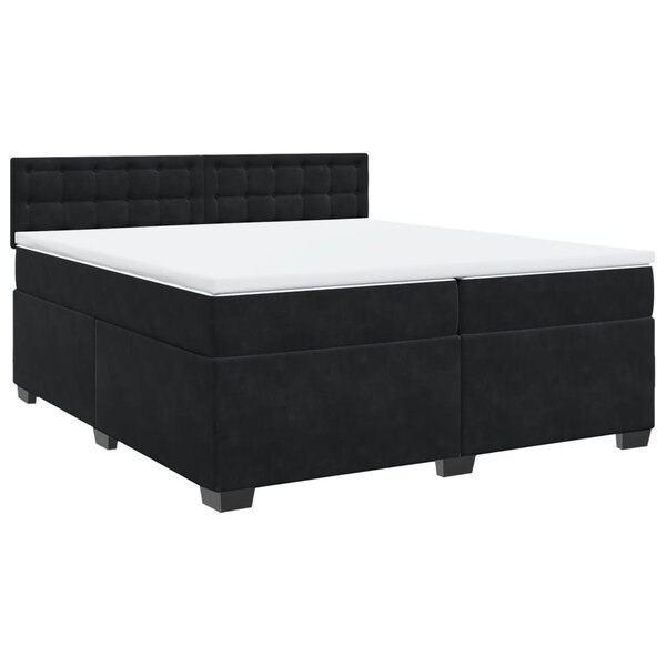 vidaXL Sommier à lattes de lit et matelas Noir 200x200 cm Velours