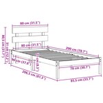 vidaXL Cadre de Lit avec Tête de Lit Blanc 80x200 cm Bois Massif de Pin