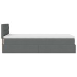 vidaXL Lit ottoman avec matelas gris foncé 90x200 cm tissu