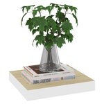 vidaXL Étagère murale flottante Chêne et blanc 23x23 5x3 8 cm MDF