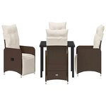 vidaXL Ensemble de salle à manger pour jardin 5 Pièces Marron Poly rotin