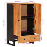 vidaXL Buffet haut avec tiroir 60x33x100cm bois massif d'acacia et fer