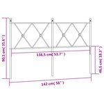vidaXL Tête de lit métal noir 137 cm
