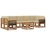 vidaXL Ensemble de canapés d'extérieur 6 pc Naturel