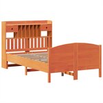 vidaXL Lit bibliothèque sans matelas cire marron 135x190 cm pin massif