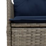 vidaXL Lot de 2 chaises de jardin inclinables avec coussins en résine tressée grise