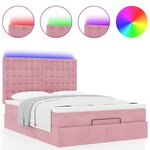 vidaXL Cadre de lit ottoman avec matelas rose 140x190 cm velours