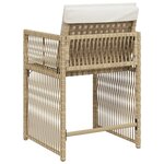 vidaXL Chaises de jardin avec coussins lot de 4 beige résine tressée